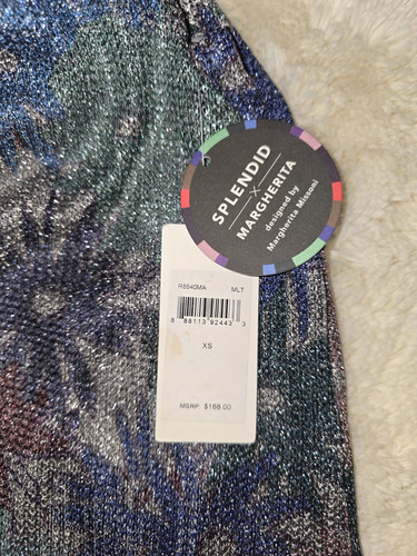 Splendid x Margherita Brillare Metallic Misonni Floral Print Tank Dress Size XS - Picture 6 of 6