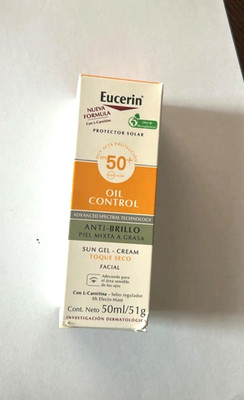 Eucerin Oil Control SPF 50+ Sun Gel-Cream Dry Touch Facial Sunscreen 50ml
