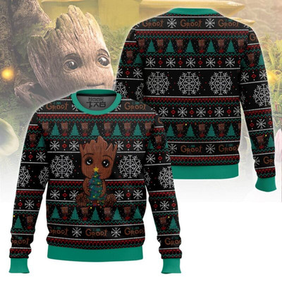 Xmas Groot Marvel Ugly Christmas Sweater S-5XL