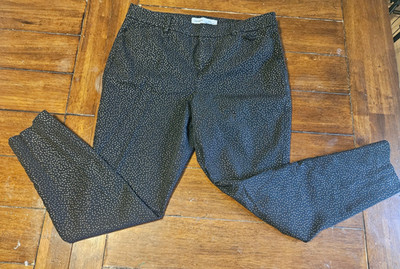 Old Navy high rise pixie pants black with gold dots sz 14