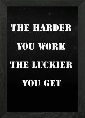Work Harder, Get Luckier Zitat gerahmtes Wandbild Poster Leinwanddruck Bild