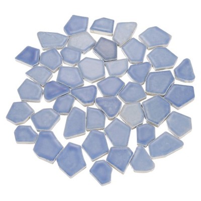 1.1 LB Irregular Ceramics Mosaic Tiles, 2.3 - 4.2 Cm Bulk Tiles, Blue