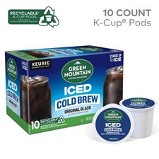 10 Green Mountain Iced Cold Brew Coffee Roasters Black Keurig K-Cup 2.1 oz 60g