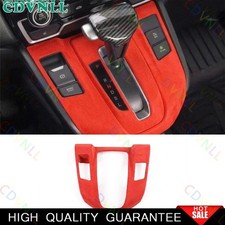 Para Honda CR-V 2017-2022 Rojo Gamuza Consola Central Cambio de Marchas Cubierta Marco Borde