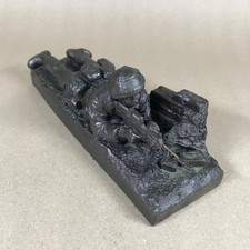 Heavy Military Bronze Army Soldier With Machine Gun Lansdale Prone Rifleman