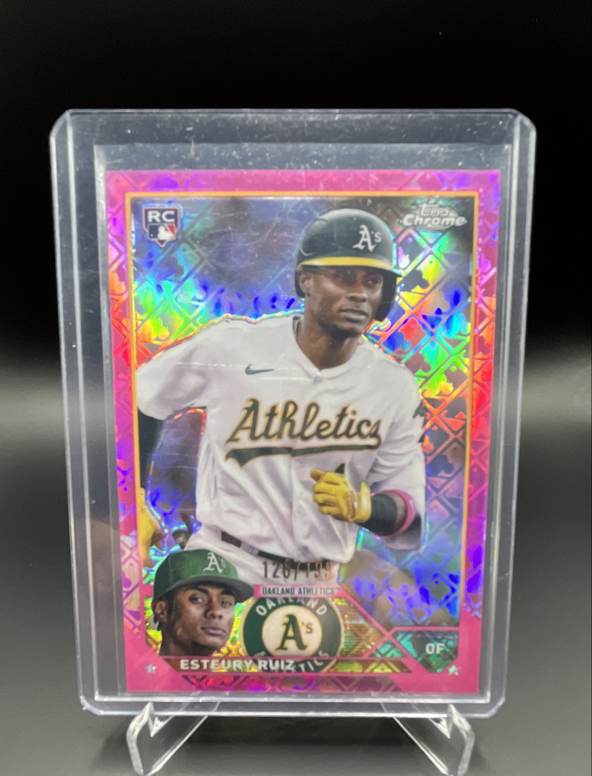 2023 Topps Chrome Logofractor Edition - Esteury Ruiz #99 Pink Refractor /199