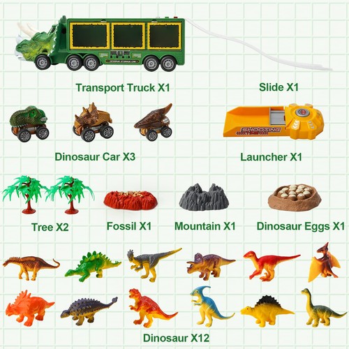 23tlg. Spielset Dinosaurier Truck mit Licht & Sound - Dinosaurier Party Kinder~ - Bild 8 von 20