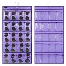 Dual Sided Hanging Sunglasses Organizer Storage Wall Mounted Eyeglasses Holde...