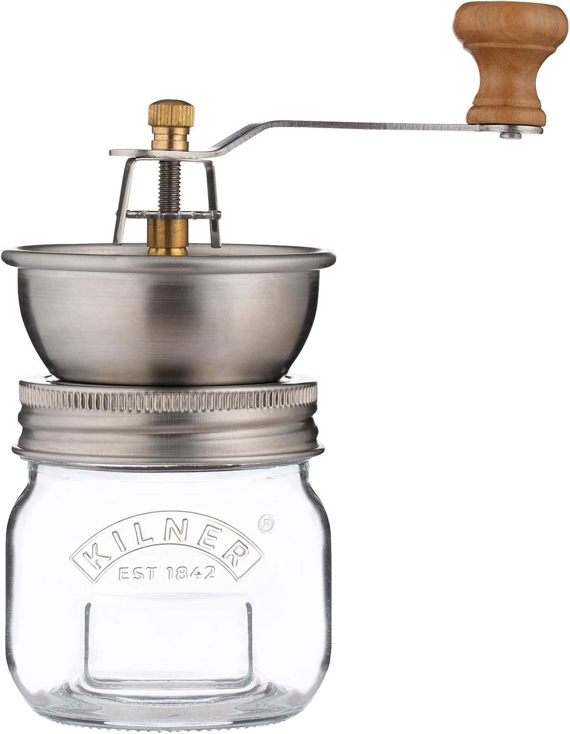Kilner Seasoning Grinder 250 ml Glass Jar with Ceramic Grinder for Salt, Pepper