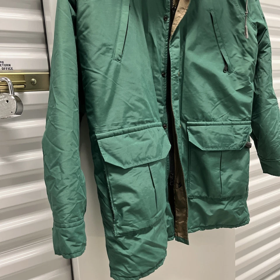 Vintage LL Bean Maine Warden Parka Coat Green Large Tall GoreTex Down Jacket USA - Image 4 of 4