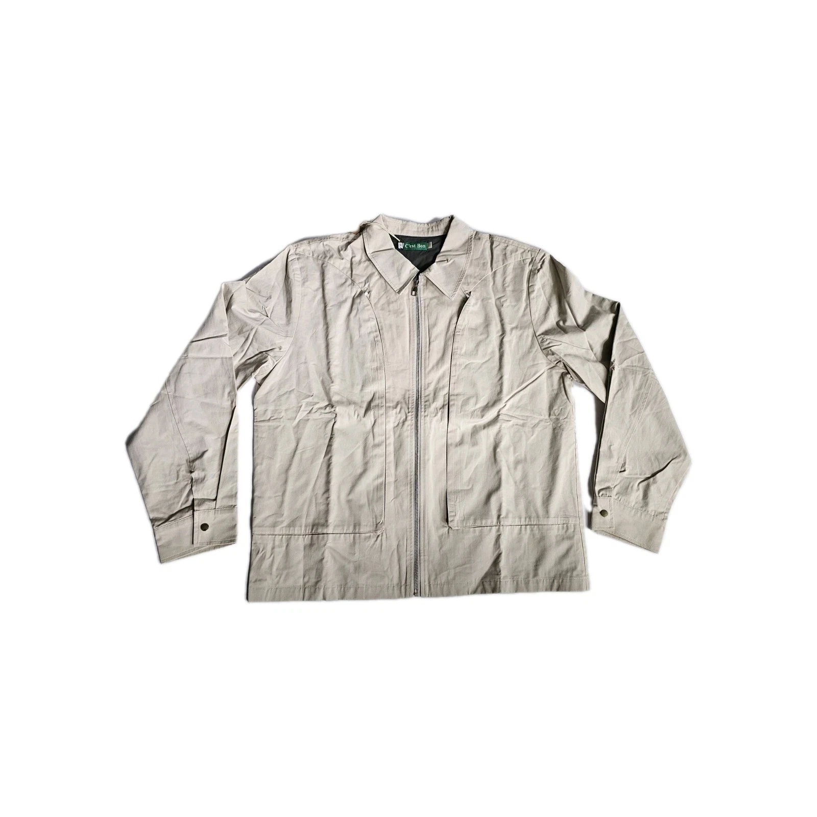 C'est Bon Work Jacket Off White Zip Up Men's SZ XL Urban Mod Work Chore Nwt  image 15