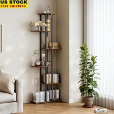 Tall Bookcase 6 Shelf Storage Unit Modern Wooden Display Shelf Home Office New
