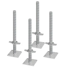 4-Pack Adjustable Leveling Jacks 18" Solid Screw for Baker-Style Scaffolding