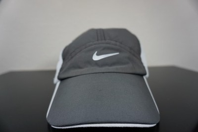 Vintage Nike 7 Panel Golf Hat Cap Strap Back Gray Mesh Mens One Size 256874-010