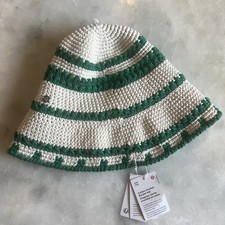 Lululemon Size S/M  Cotton Crochet Bucket Hat,   Light Ivory/Green