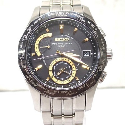 Seiko Brightz World Time Solar 8B53-0AA1 schwarz funktioniert