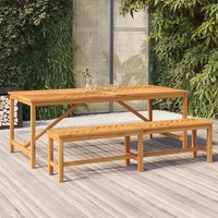 Garten Esstisch Rechteckig Outdoor 200X90X74 Cm Massivholz Akazie