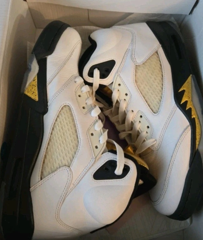 Air Jordan 5 Retro \'Olympic New with box  men’s Size 11 Nike Air Jordan 5 Retro Olympic White Metallic Gold/Original  main image 3