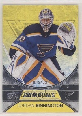 2021-22 Upper Deck Credentials Yellow 85/299 Jordan Binnington #50 au7