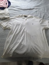 Polo Ralph Lauren Shirt Mens 2XB Big White Stretch Mesh Knit Polo Short Sleeve