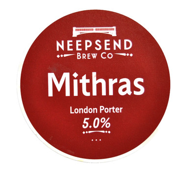 NEEPSEND BREW Co ''MITHRAS'' LONDON PORTER PUMP CLIP - KARTE