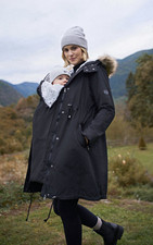 Seraphine Black Premium 3-in-1 Maternity Babywearing Parka size 12