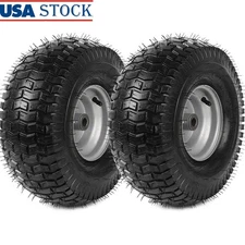 15x6 Lawn Mower Tire Wheel Assembly 3 Offset Hub 500lbs Load Turf Tread New