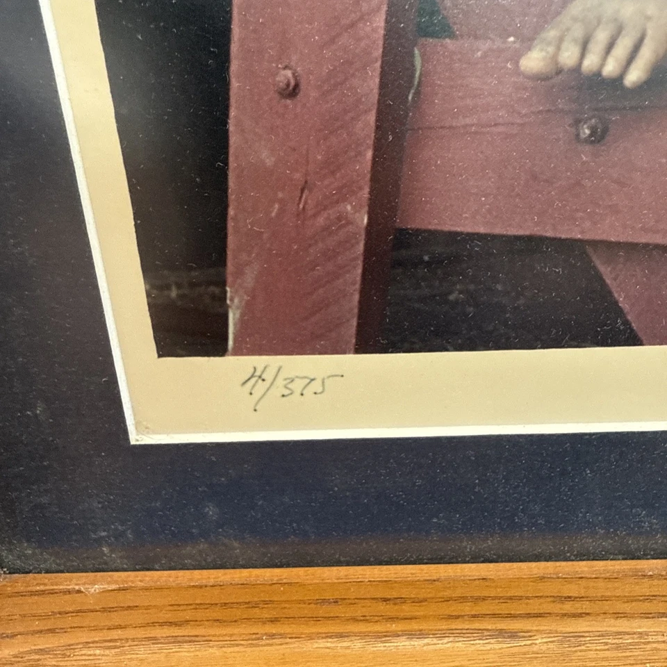 Foto de niña Amish DICK BROWN firmada arte popular decoración de pared regalo PA Foto 2 de 3