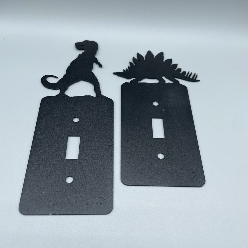 Dinosaur Shaped Metal Light Switch Plates Set Of 2 