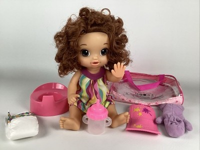 Baby Alive Doll Finger Paint Baby Drinks Pees Potty Accessories 2016 #34 Rare