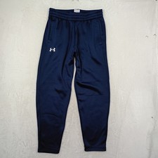 Under Armour Jogger Pants Boys Large Navy Blue Fleece Loose Fit Athletic Sweats