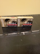 2 Maxell Camcorder Video Tape VHS-C TC-30 HGX Gold Premium High Grade Sealed