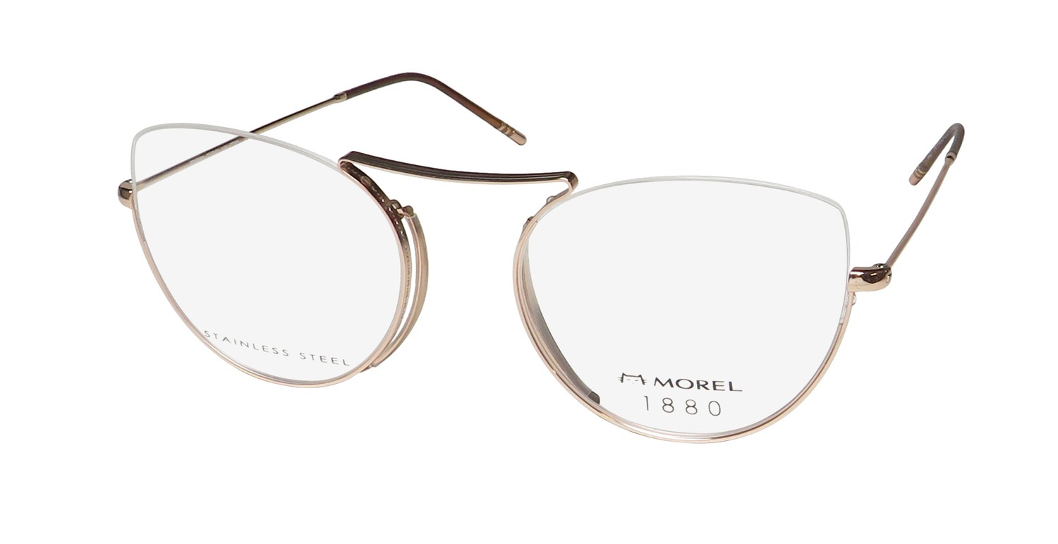 NEW MARIUS MOREL 1880 60121M EYEGLASSES WOMENS CAT EYE FRANCE PP08 GOLD HALF-RIM
