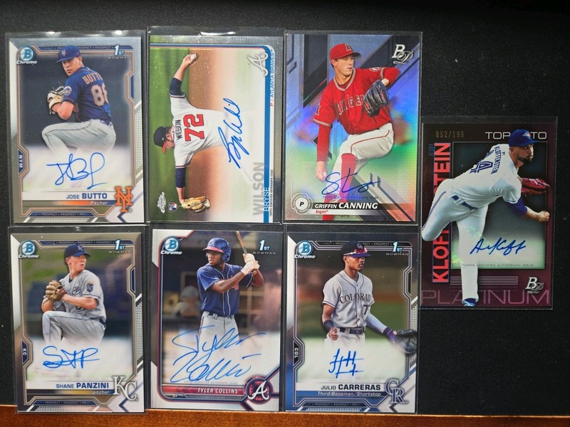 Baseball RC Auto Lot (7) Griffin Canning Jose Butto Shane Panzini Tyler Collins