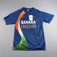 VTG Nike India National Cricket Team Jersey Mens Small Blue Short Sleeve NOS 00s