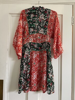 ASOS DESIGN Red Black Floral Print Open Back