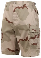 DESERT TRI-COLOR CAMOFLAGE ROTHCO 7672 MENS BDU COMBAT CARGO SHORTS S TO 2X