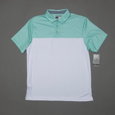 PGA Tour Men Airflux Colorblock Golf Polo Shirt Cockatoo Size L New/Defect 