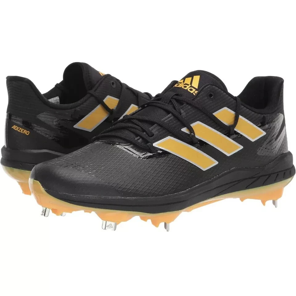 New adidas Adizero Afterburner 8 Black Yellow Baseball  display picture 3