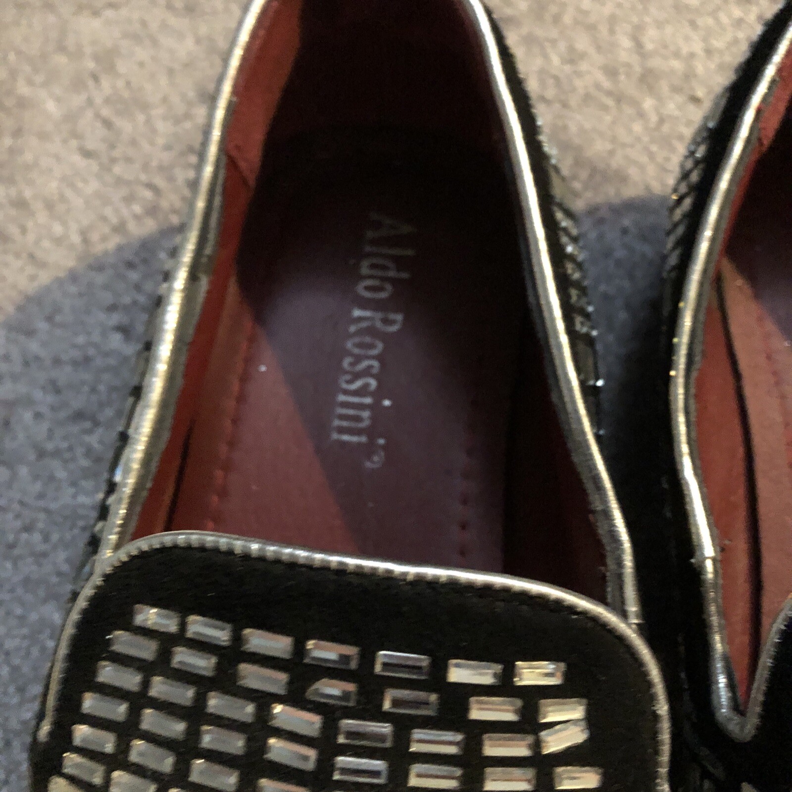 Mocassini slip on lucidi Aldo Rossini da uomo taglia 9 lotto 2 paia