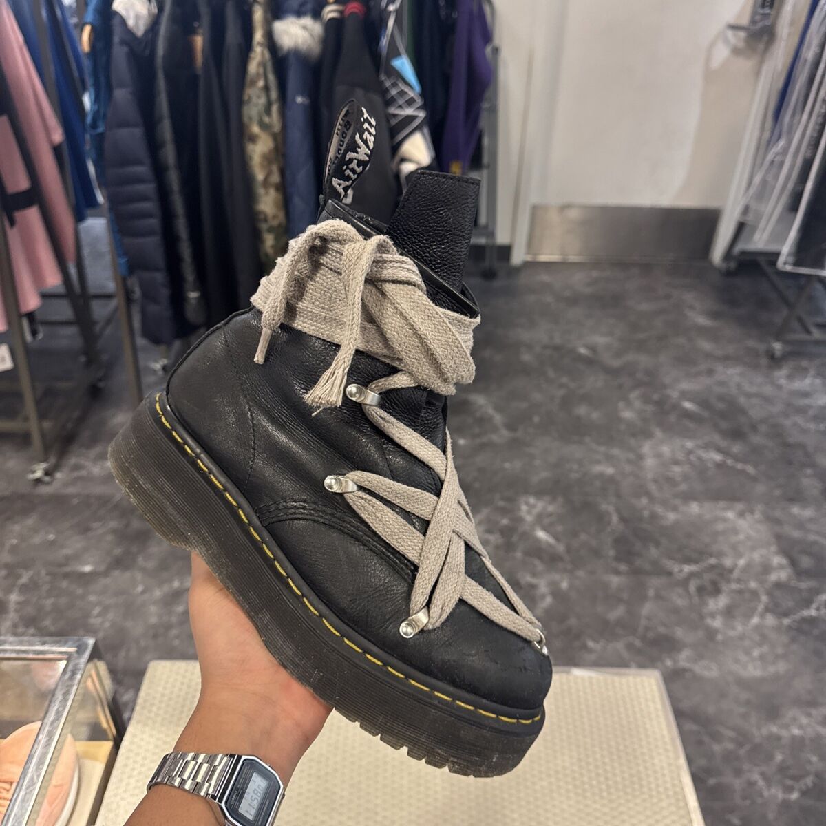 Rick Owens x Dr. Martens 1460 Jumbo Pentagram Lace Quad Sole Rick Owens x Dr. Martens 1460 Jumbo Pentagram Lace Quad Sole