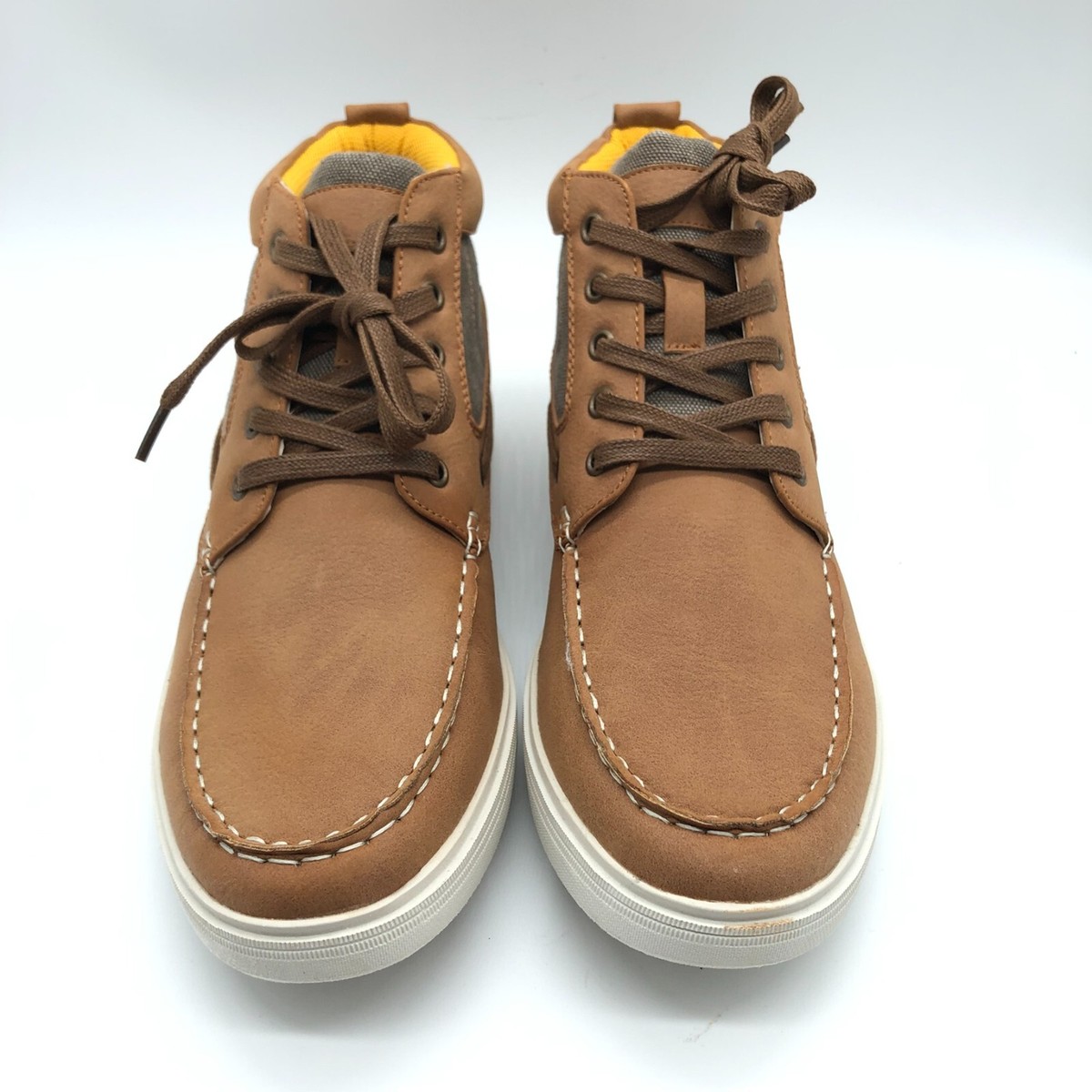 Arider Mens Boots Lace Up Faux Leather Canvas Brown Size 9.5  display picture 2