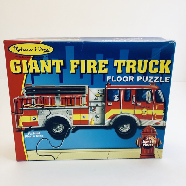 Melissa & Doug Floor Puzzle Giant Fire Truck Emergency Vehicle 24