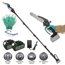 Electric Cordless Pole Saw Mini Chainsaw Chain Saw with 2pcs 21V 3000mAh Battery