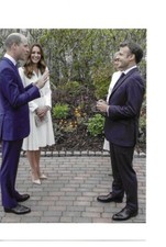 PHOTO - EMMANUEL MACRON, PRINCE WILLIAM AND KATE MIDDLETON (15cm x 10cm)