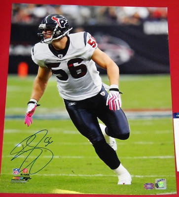 BRIAN CUSHING AUTOGRAPHED HOUSTON TEXANS 16X20 PHOTO AASH