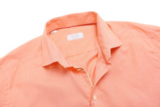 Chemise Homme AJJ777 Enzo Nucci - Orange Vif, Taille S Slim Fit, Tour De Col 37-38, Manches Courtes, En Coton, Neuve