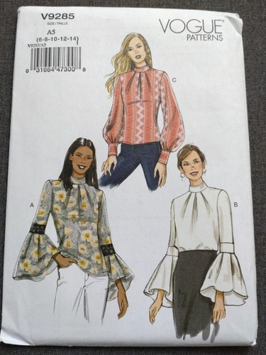 Vogue V9285 Pattern Easy Miss/Women Peasant Tops Loose Fitting Sleeve Variations - Picture 8 of 9