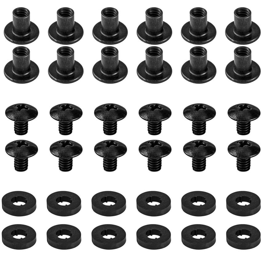 12 juegos de tornillos Chicago negros para fundas de cuero Kydex fundas de cuchillo de 1/4 pulgada Foto 2 de 4