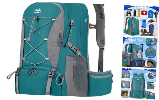 50L Waterproof Hiking Backpack for Camping - Lightweight & Durable - Men & Women - Green-image